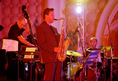 Patrick Manzecchi Trio mit Jens Loh (Kontrabass) und J&uuml;rgen Bothner (Saxophon) auf dem Richard Oschanitzky-Festival in Iasi (Rum&auml;nien)